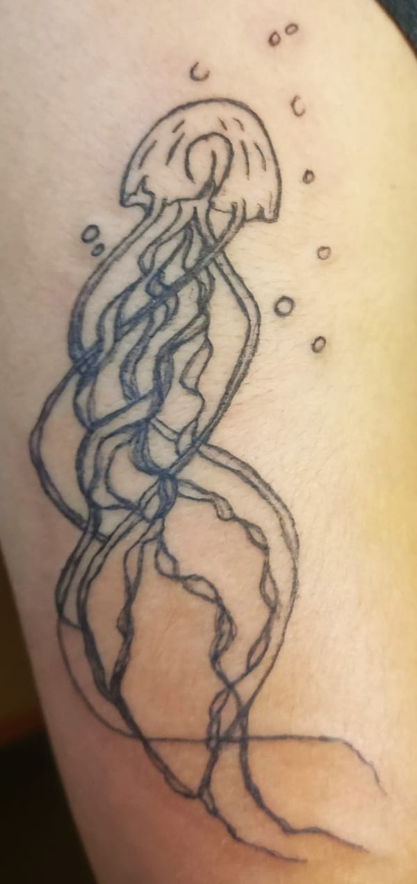 Jellyfish Linework Tattoo