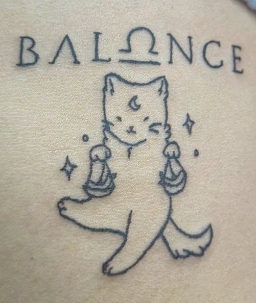 Cat Minimalist Fine-Line and Kawaii / Anime Illustrative Style Tattoo